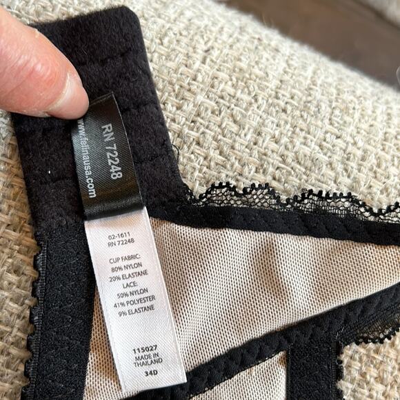 NWT PARAMOUR Felina LouLou Black Lace Unlined Underwire Bra 34D - Picture 9 of 11